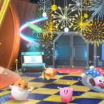 Kirby Air Riders: From today until January 13th, the main menu and paddock will switch to a limited time New Years theme!